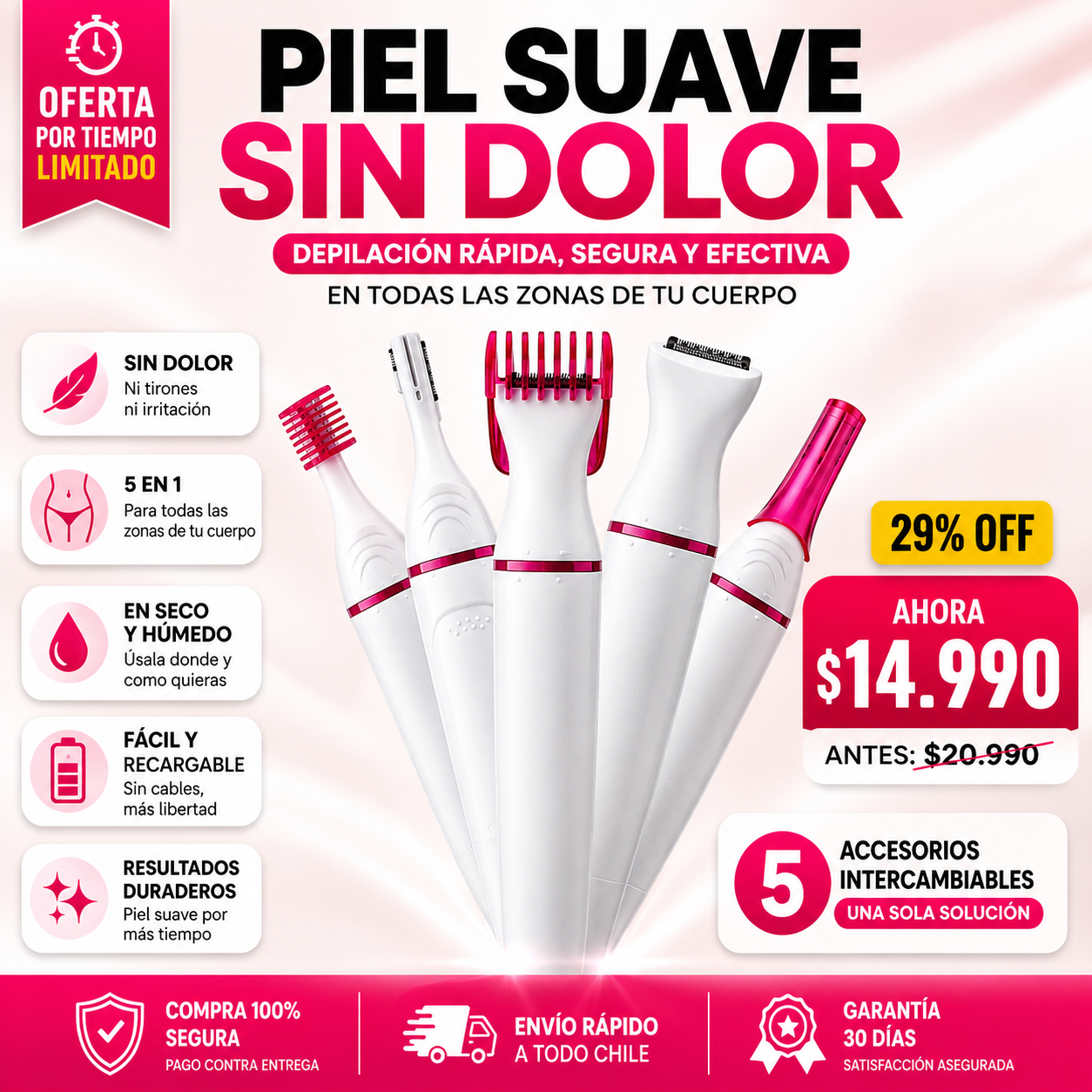 TrimPro™ Depiladora 5 en 1